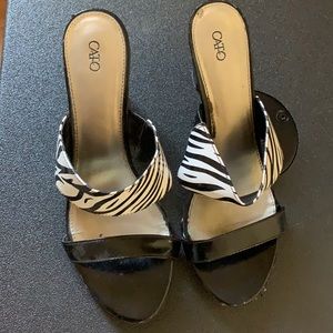 Cato zebra print heels size 11w